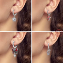 BRINCO "ARGOLINHA CRAVEJADA CORAÇÃO" - PRATA 925