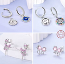 BRINCO ARGOLINHA "ASAS CORAÇÃO AZUL" - PRATA 925