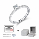 ANEL SOLITÁRIO BRILHO ETERNO MOISSANITE - PRATA 925