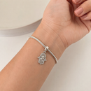 BELOQUE CHARM PENDENTE "MÃO DE FÁTIMA PROTEÇÃO" - PRATA 925"