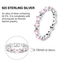 ANEL CORAÇÕES PEDRA ROSA - PRATA 925