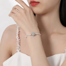 PULSEIRA SEMI-MALEÁVEL "CORAÇÃO CRAVEJADO" - PRATA 925