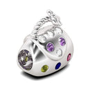 BERLOQUE CHARM "BOLSA PEDRAS COLORIDAS" - PRATA 925"