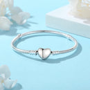 PULSEIRA SEMI-MALEÁVEL "CORAÇÃO LISO" - PRATA 925