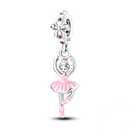 BERLOQUE CHARM PENDENTE "BAILARINA ROSA" - PRATA 925