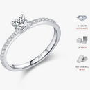 ANEL SOLITÁRIO BRILHO ETERNO MOISSANITE - PRATA 925