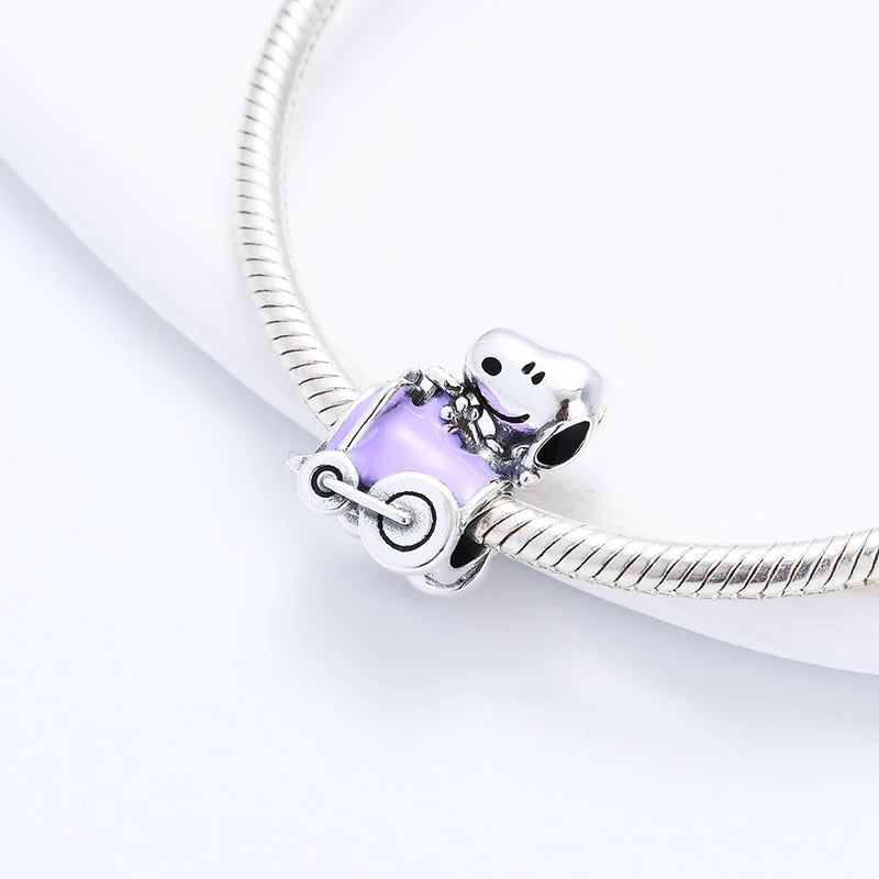 BERLOQUE CHARM "SNOOPY LILÁS" - PRATA 925