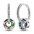 BRINCO ARGOLA "DETALHE COLORIDO BORBOLETAS" - PRATA 925