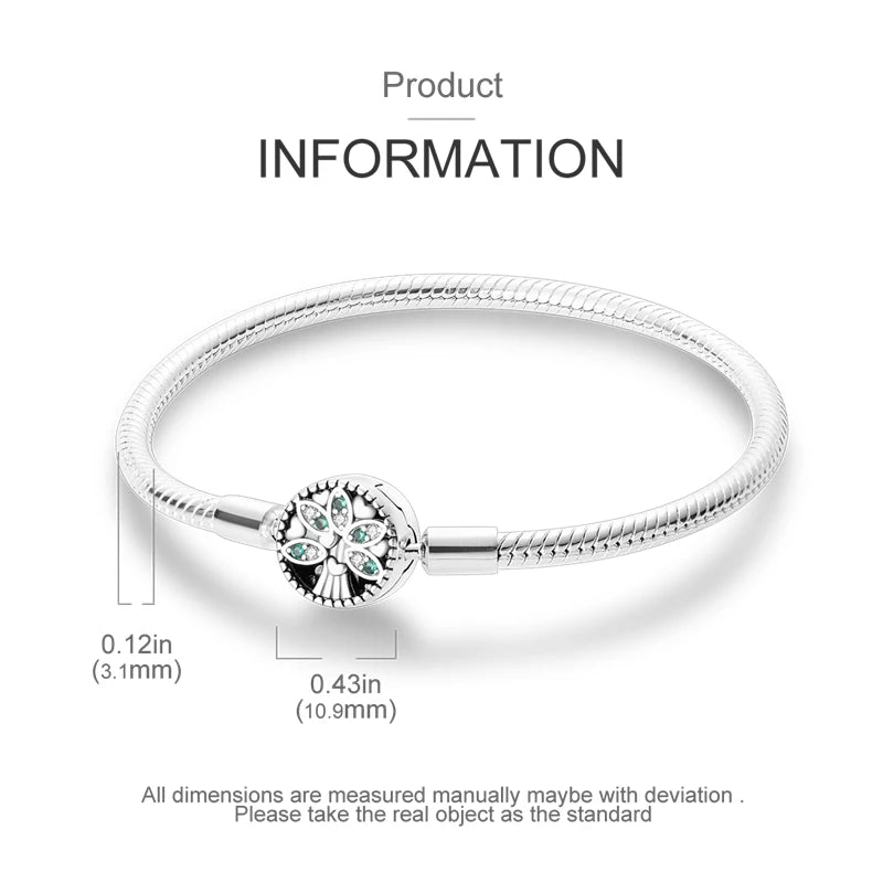 PULSEIRA PARA BERLOQUES - FECHO ÁRVORE DA VIDA - PRATA 925