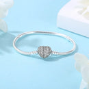 PULSEIRA SEMI-MALEÁVEL "CORAÇÃO CRAVEJADO" - PRATA 925