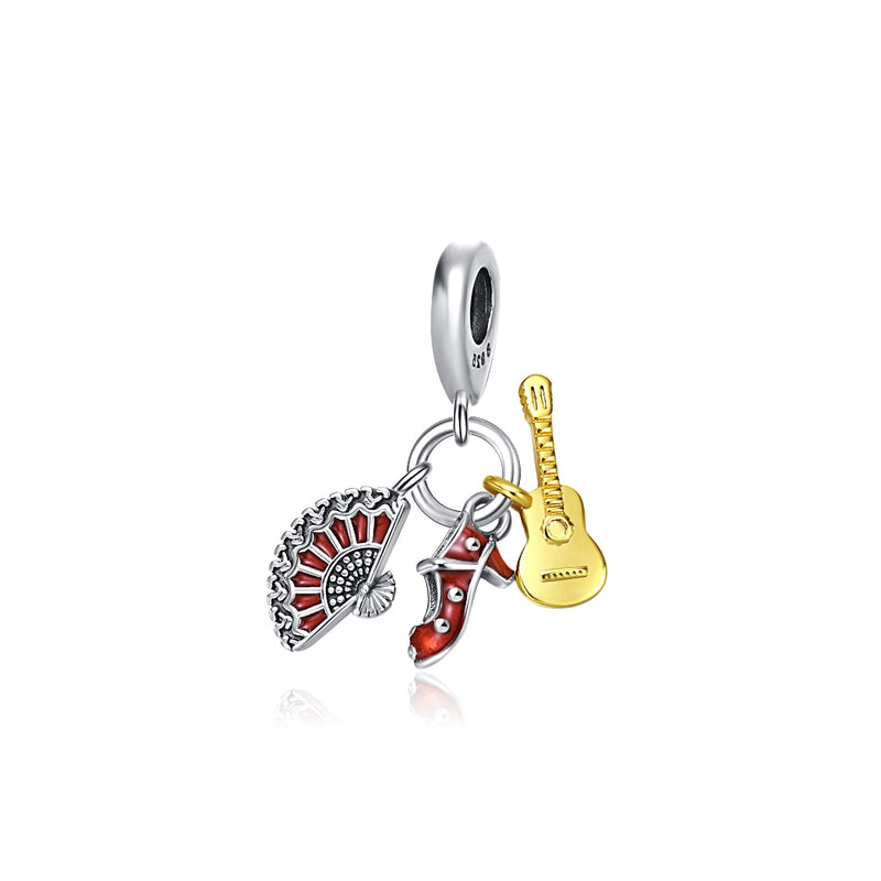 BERLOQUE CHARM  "LEQUE, GUITARRA, SAPATO" / PRATA 925"