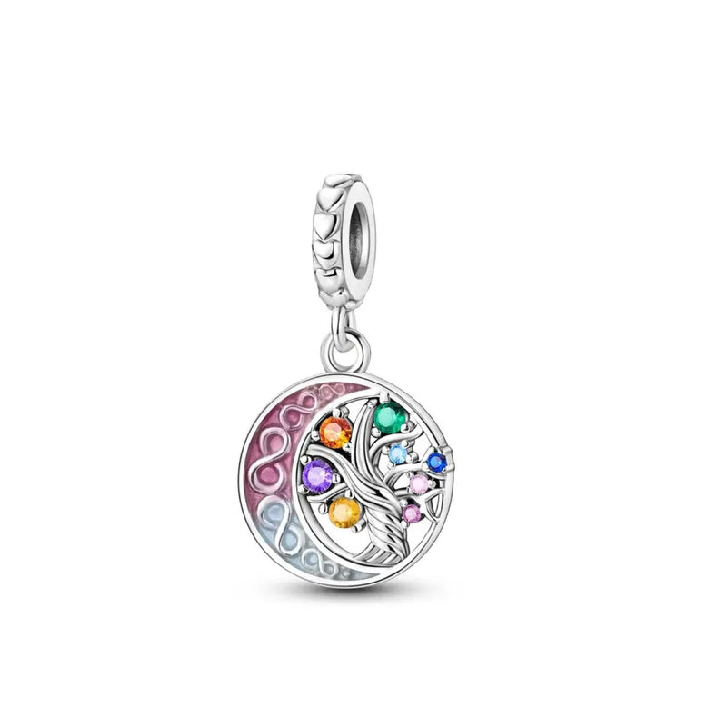 BERLOQUE CHARM "ÁRVORE DA VIDA COLOR" - PRATA 925