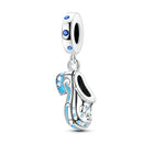BERLOQUE CHARM "MINI CROCS AZUL" - PRATA 925