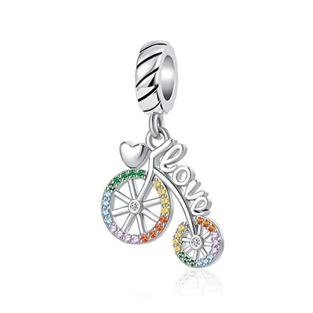 BERLOQUE CHARM PENDENTE "LOVE BICICLETA" - PRATA 925