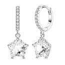 BRINCO "ARGOLINHA CRAVEJADA CORAÇÃO" - PRATA 925