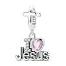 BERLOQUE CHARM PENDENTE "LOVE JESUS" - PRATA 925