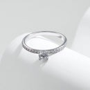 ANEL SOLITÁRIO BRILHO ETERNO MOISSANITE - PRATA 925