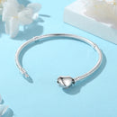 PULSEIRA SEMI-MALEÁVEL "CORAÇÃO LISO" - PRATA 925
