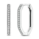 BRINCO HEXAGONAL CRAVEJADO - PRATA 925