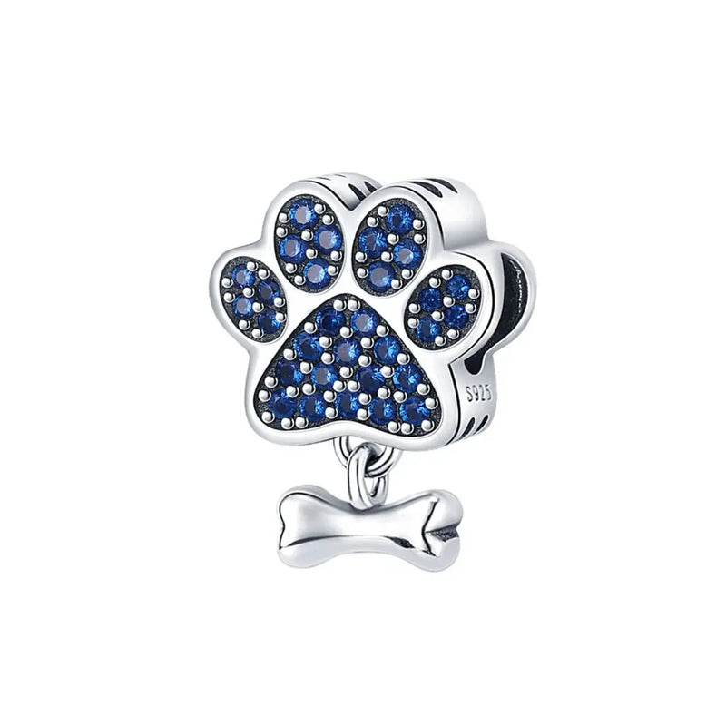 BERLOQUE CHARM "PATINHA AZUL COM OSSINHO" - PRATA 925