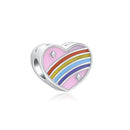 BERLOQUE CHARM "CORAÇÃO ARCO ÍRIS" - PRATA 925