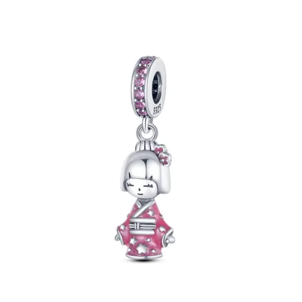 BERLOQUE CHARM "JAPONESA ROSA" - PRATA 925