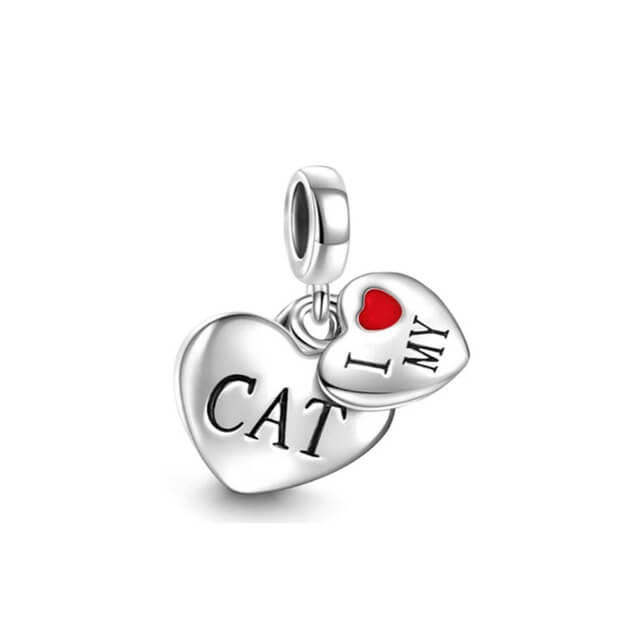 BERLOQUE CHARM PENDENTE "I LOVE MY CAT" - PRATA 925