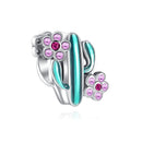 BERLOQUE CHARM SEPARADOR "CACTO COM FLOR" - PRATA