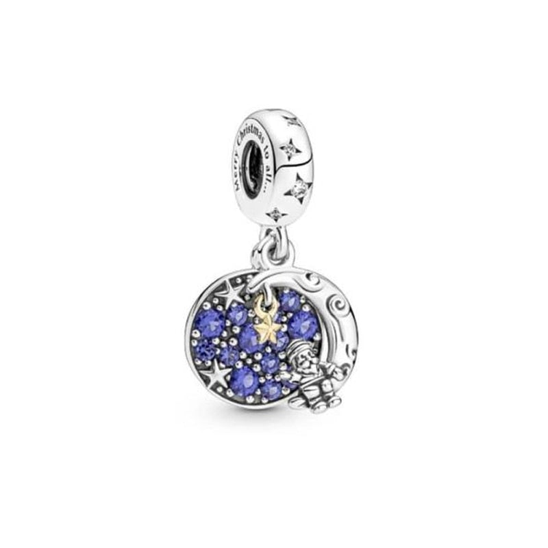 BERLOQUE CHARM PENDENTE "PAPAI NOEL NA LUA" / PRATA 925"