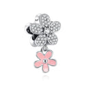 BERLOQUE CHARM PENDENTE "FLOWERS ROSA" - PRATA 925
