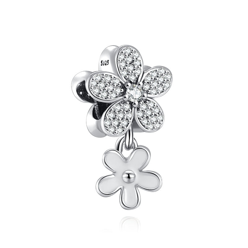 BERLOQUE CHARM PENDENTE "FLOWERS BRANCA" - PRATA 925