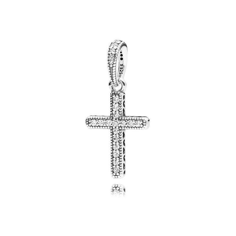 BERLOQUE CHARM PENDENTE "CRUCIFIXO CRAVEJADO" / PRATA 925