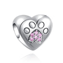 BERLOQUE CHARM SEPARADOR "CORAÇÃO PATINHA ROSA" - PRATA 925