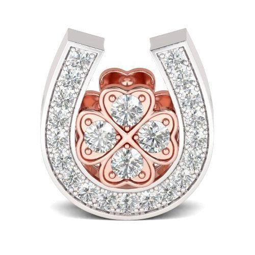 BERLOQUE CHARM "FERRADURA E TREVO DA SORTE" - PRATA 925