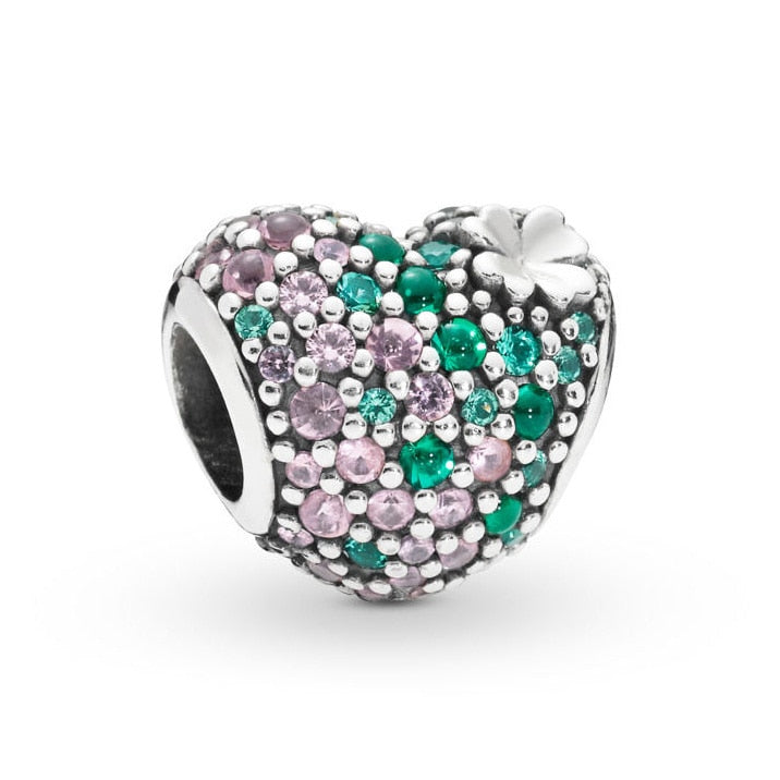BERLOQUE CHARM "CORAÇÃO COM TREVO" / PRATA 925"