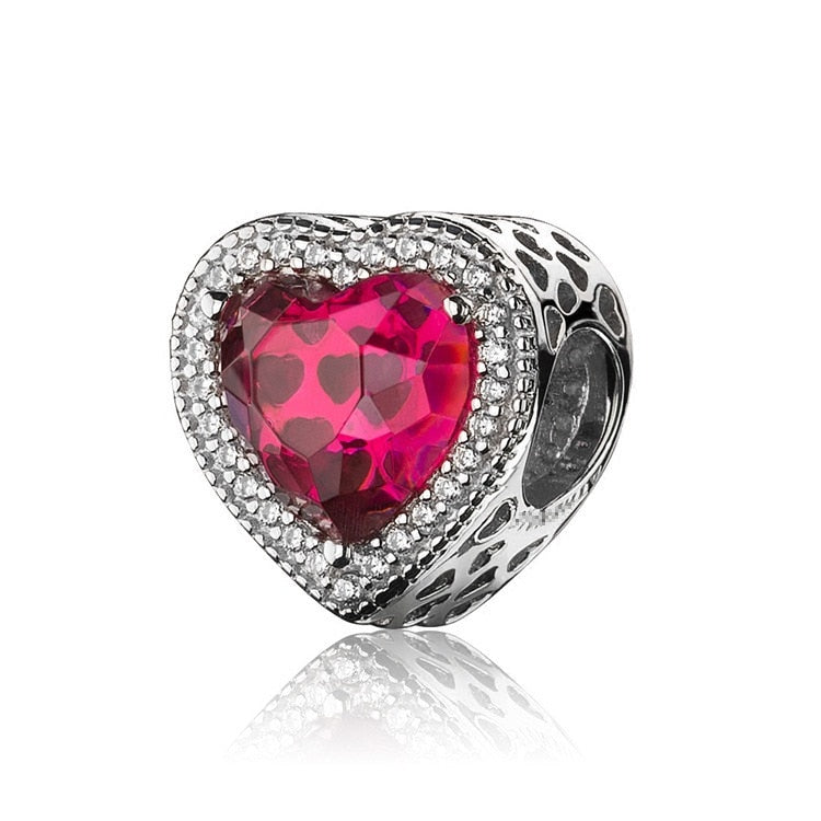 BERLOQUE CHARM SEPARADOR "CORAÇÃO VERMELHO" / PRATA 925"