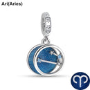 BERLOQUE CHARM "SIGNOS/ZODÍACO AZUL BRILHANTE" - PRATA 925
