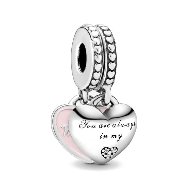 BERLOQUE CHARM PENDENTE "VOCÊ ESTÁ SEMPRE EM MEU CORAÇÃO" / PRATA 925"