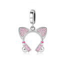 BERLOQUE CHARM PENDENTE FONE DE OUVIDO GATINHO" - PRATA 925