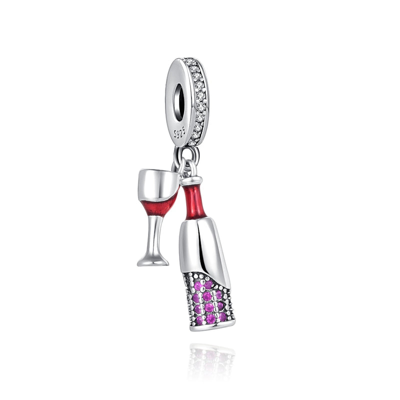 BERLOQUE CHARM PENDENTE "TAÇA & VINHO" - PRATA 925