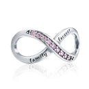 BERLOQUE CHARM INFINITO ROSA "FAMILY FOREVER" - PRATA 925