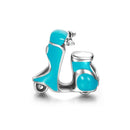 BERLOQUE CHARM "MOTO/ LAMRETA AZUL" - PRATA 925