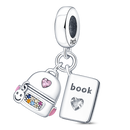 BERLOQUE CHARM PENDENTE "MOCHILA & LIVRO" - PRATA 925