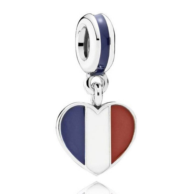 BERLOQUE CHARM "BANDEIRA FRANÇA" - PRATA 925