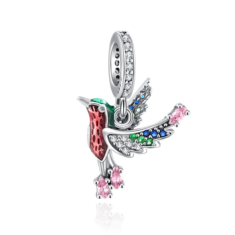 BERLOQUE CHARM PENDENTE "BEIJA FLOR COLORIDO" - PRATA 925