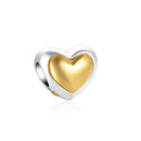 BERLOQUE CHARM "HEART GOLD" - PRATA 925