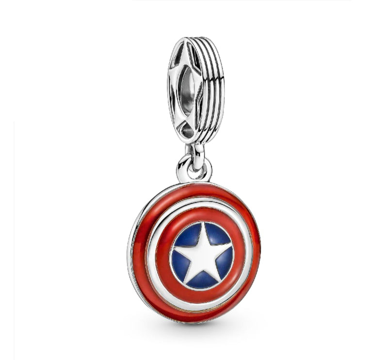 BERLOQUE PENDENTE "ESCUDO CAPITÃO AMÉRICA" - PRATA 925